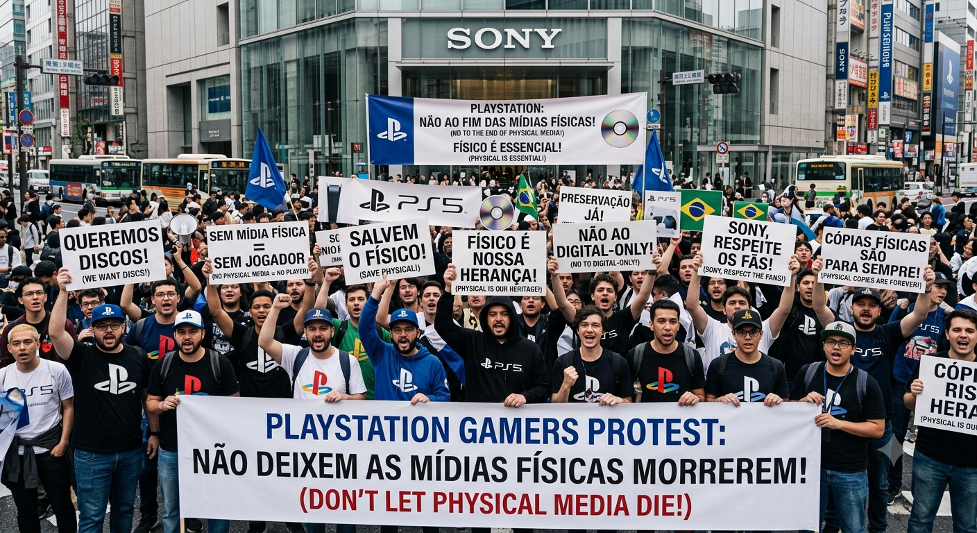 protesto contra sony playstation